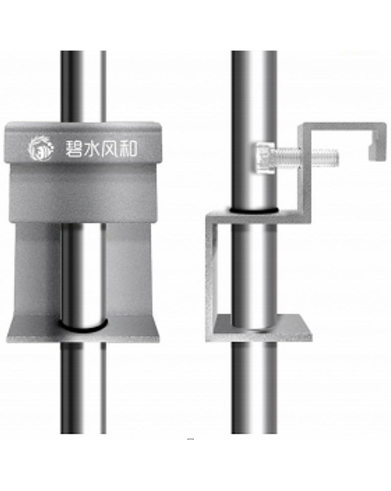 Support inox pour pipe 14 mm avec anneau caoutchouc