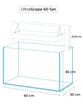 Aquael Ultrascape 60 Snow set aquarium et eclairage