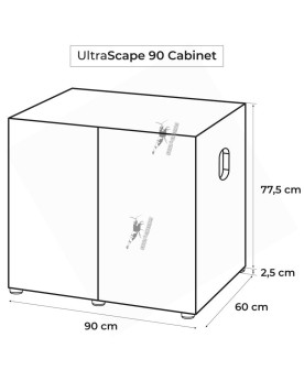 Aquael Ultrascape 90 Snow KIT complet aquarium et meuble