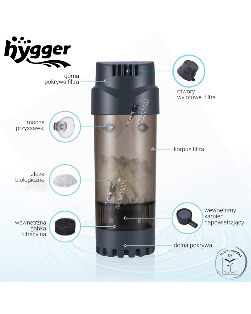 Biofiltre moving bed Hygger pour aquarium 30-150 L