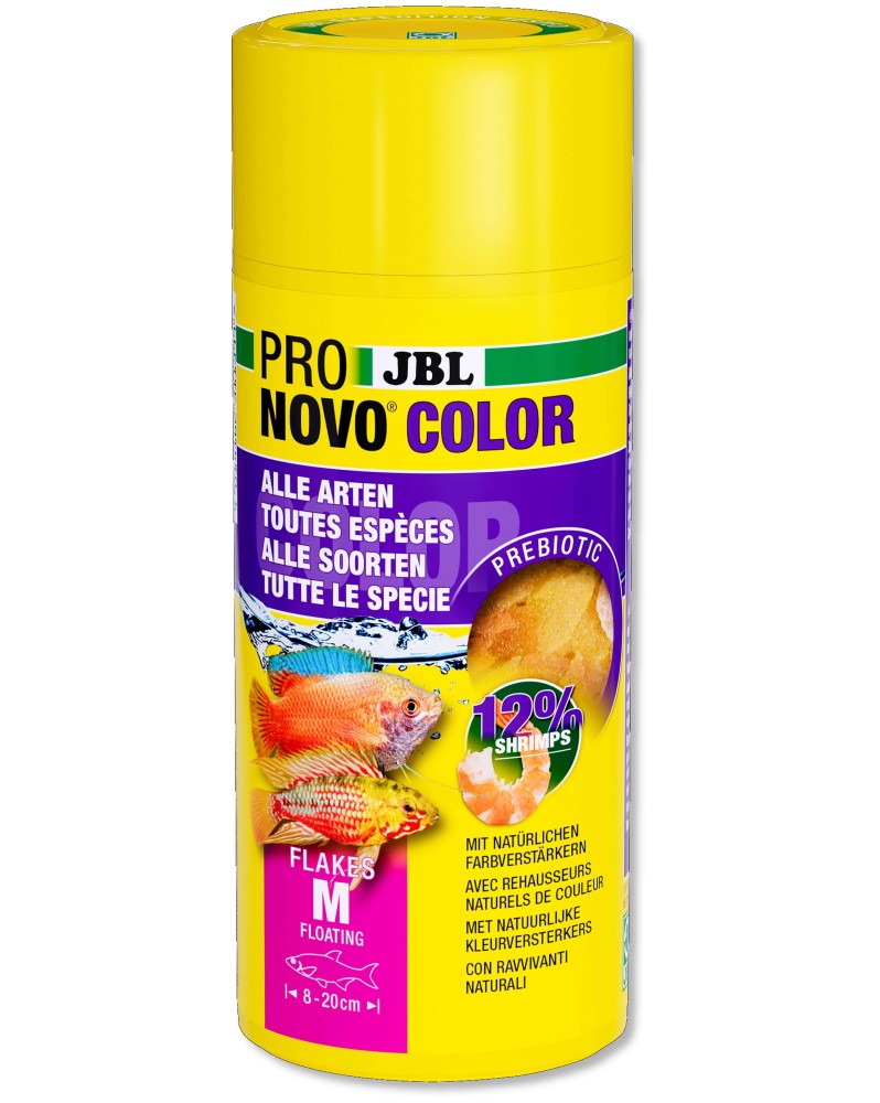 Aliment prebiotique flocons M pour poissons 8 a 20 cm