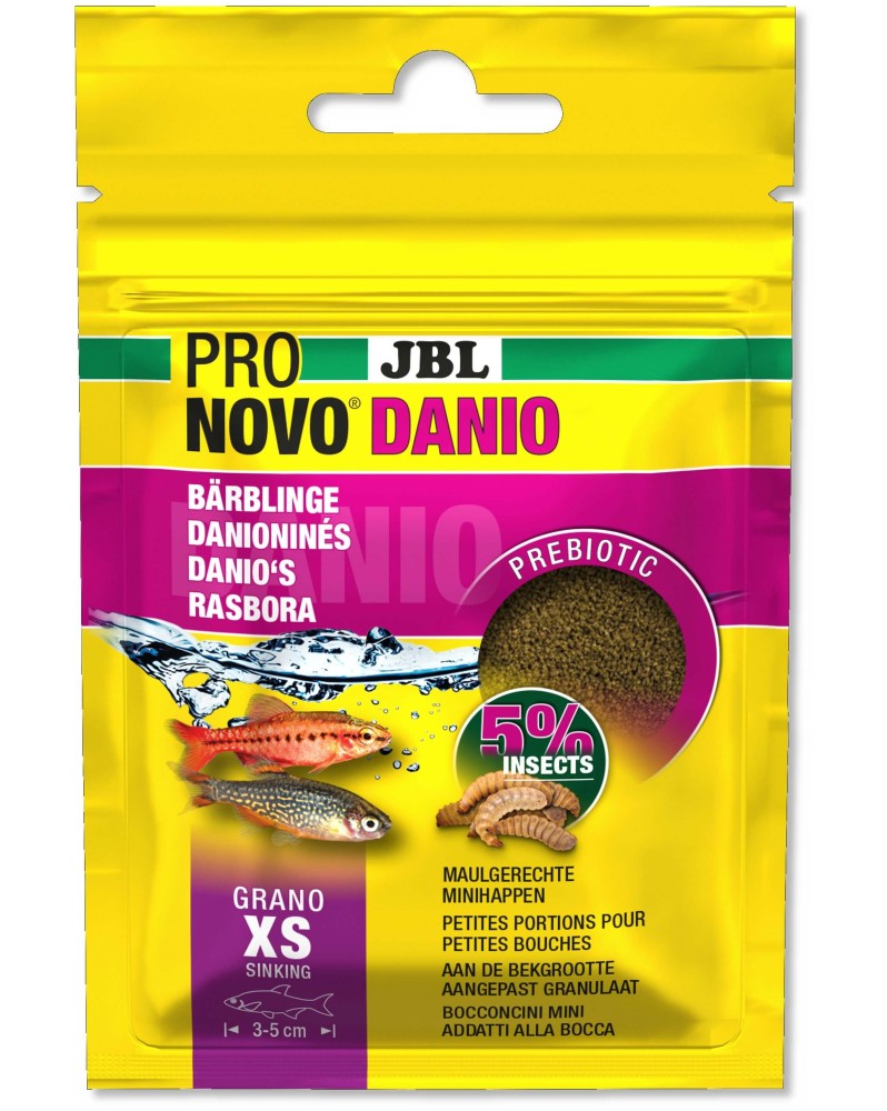 Granules XS pour barbus et danios 3 a 5 cm