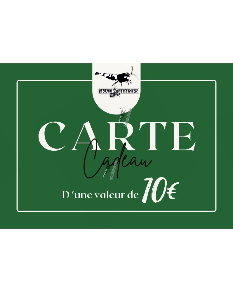 Carte cadeau 10 EUR sur carte cartonee 150x110 mm