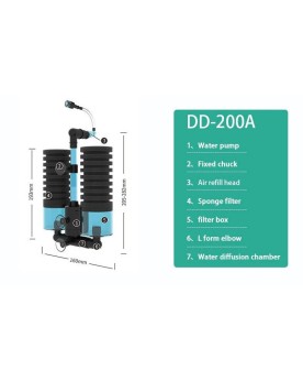 Filtre exhausteur double pour aquarium 60 litres