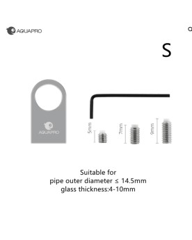 Support inox pour pipe 10 et 13 mm, verre 5-10 mm