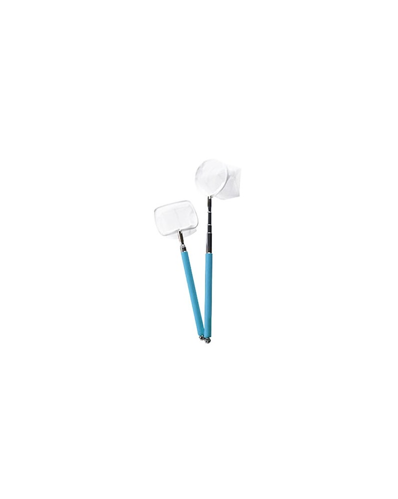 Epuisette ronde telescopique inoxydable manche bleu 14-50 cm