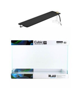 Aquarium Blau Cubic 38L avec rampe LED Chihiros 45cm