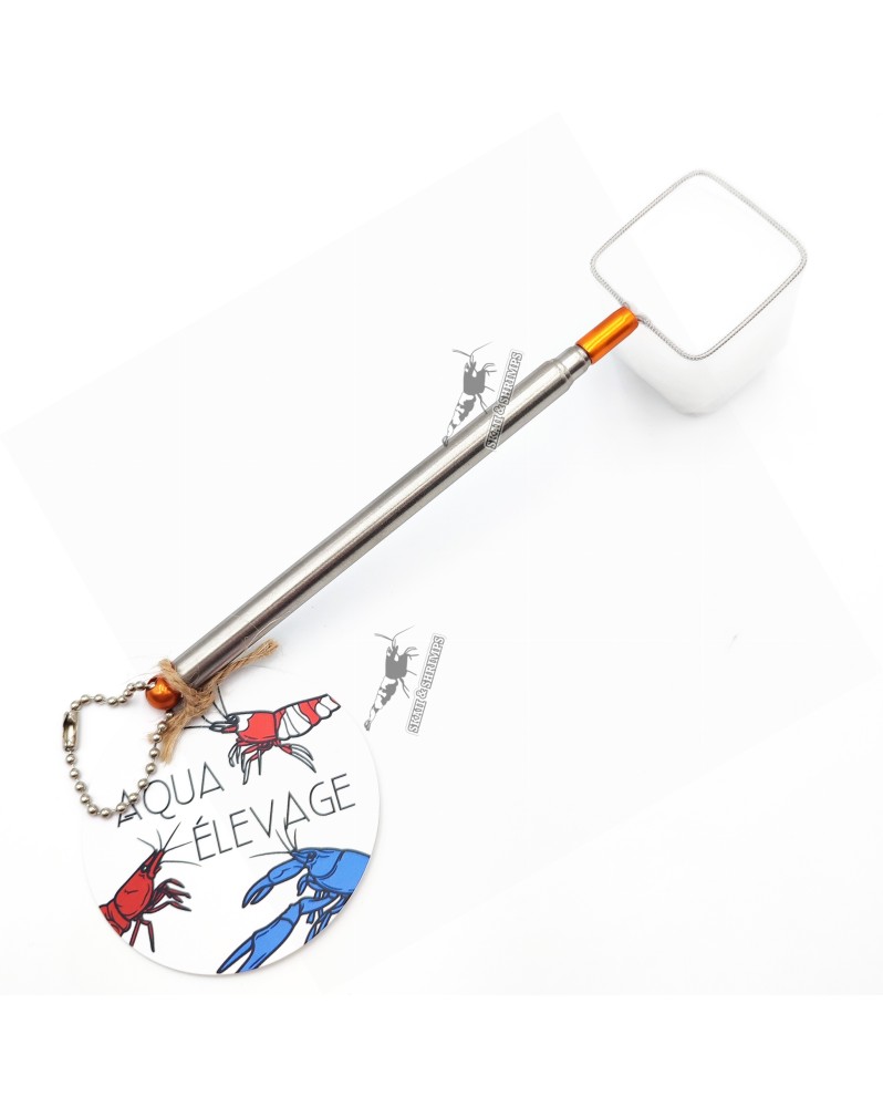 Epuisette telescopique a filet fin pour crevettes