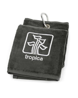 Serviette Tropica grise 49x41 cm avec logo brode