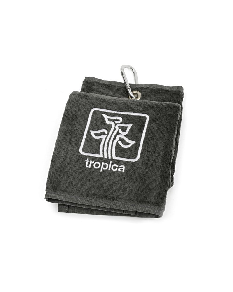 Serviette Tropica grise 49x41 cm avec logo brode