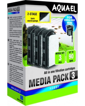 Pack 3 medias Aquael Versamax Mini