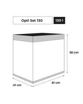 Aquarium Aquael Optiset 130 Gris 2.0 61x41x56cm