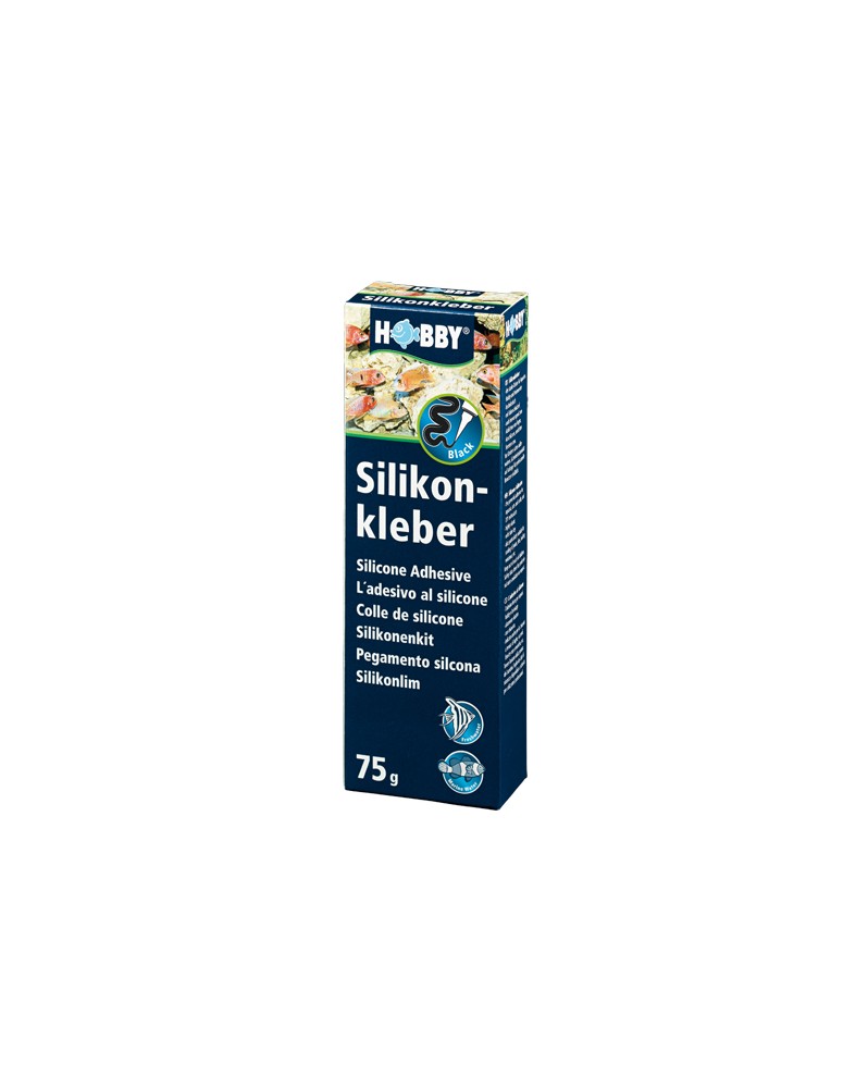 Colle silicone HOBBY noir pour aquarium et terrarium