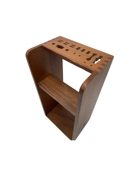 Support outils aquascaping en bois Walnut 36 cm