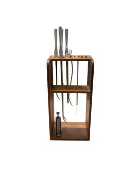 Support outils aquascaping en bois Walnut 36 cm