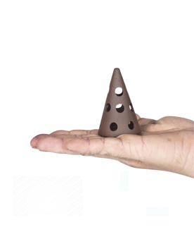 Cône céramique troué brun — 4,4 x 6,6 cm