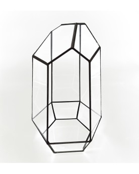 Terrarium en verre à facettes - ouverture frontale