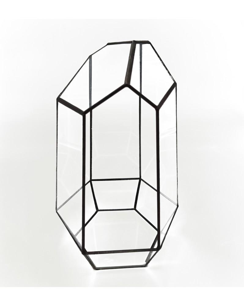 Terrarium en verre à facettes - ouverture frontale