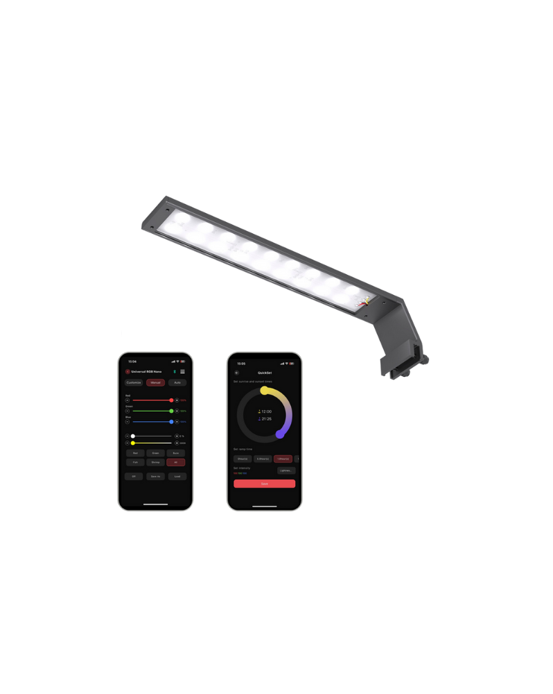 Chihiros Universal RGB NANO 20 sur aquarium nano