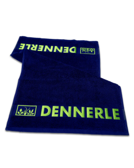 Serviette coton DENNERLE bleu cobalt et vert 60 x 38 cm