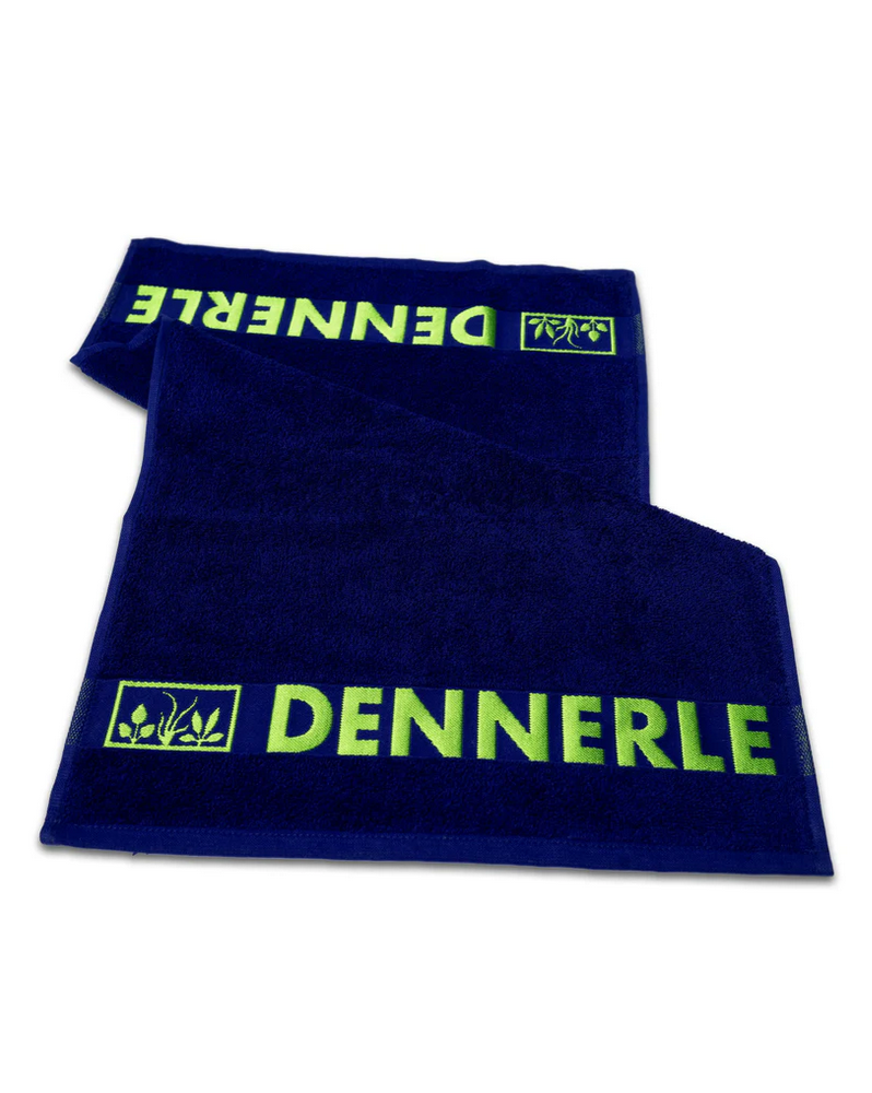 Serviette coton DENNERLE bleu cobalt et vert 60 x 38 cm