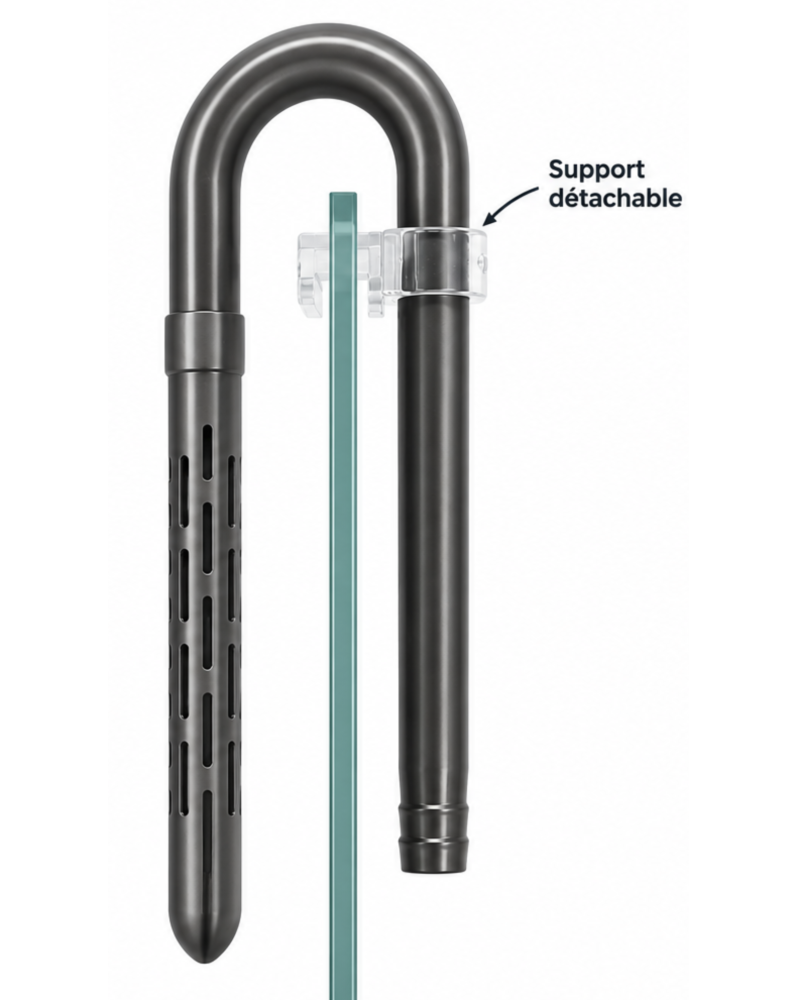 Pipe entrée inox premium gris anthracite mat 20mm grille anti-aspiration