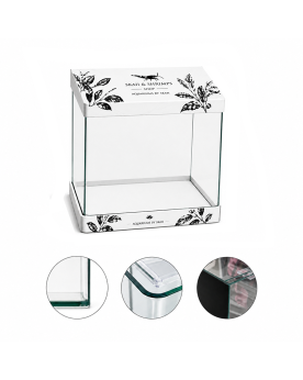 Aquarium float glass By Skaii 20x20x25cm coins arrondis face avant vue générale