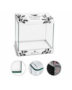 Aquarium float glass By Skaii 25x25x30cm coins arrondis face avant vue générale