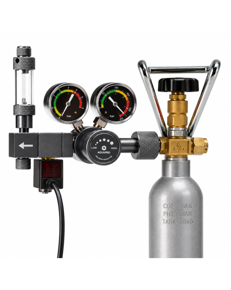 Kit CO2 Aquapro Ultra TD-202 détendeur dual stage bouteille 500g tuyau 2m nano aquarium planté