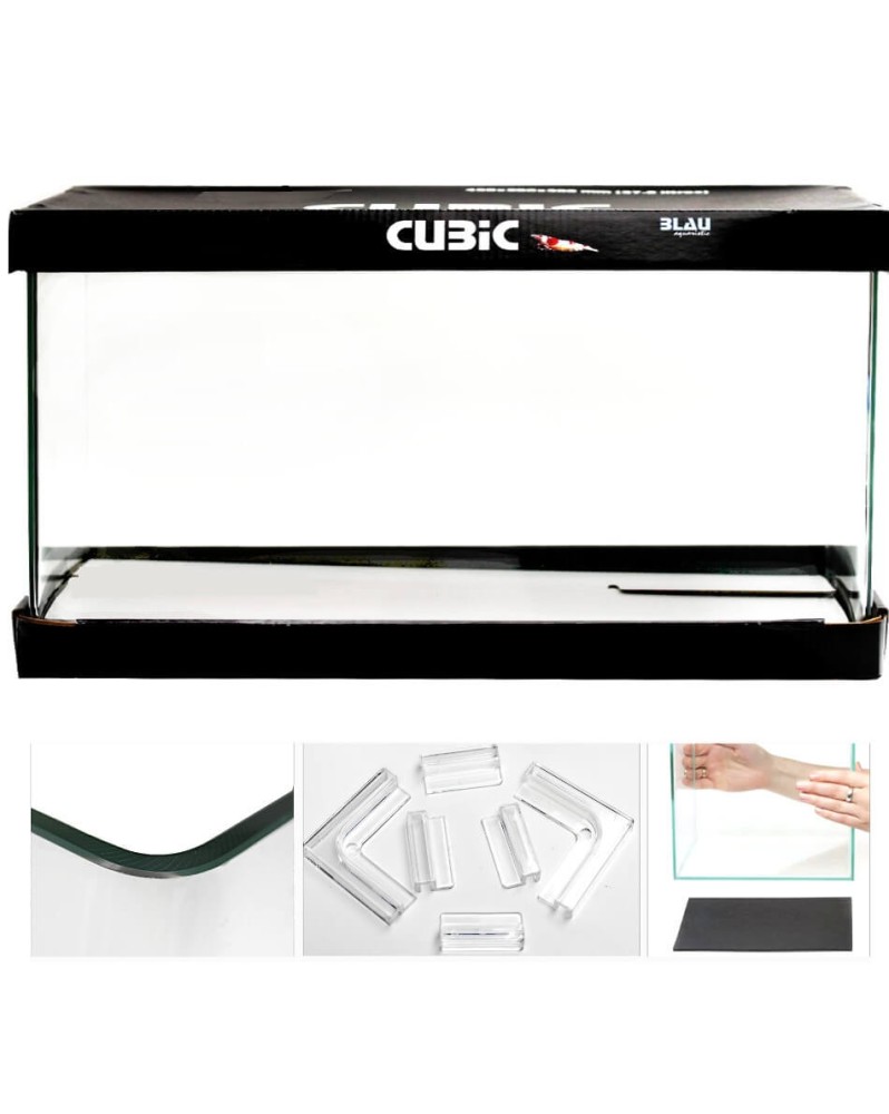 Aquarium Cubic Blau en verre float haute qualite
