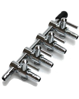 Robinet metal 4 voies pour batteries filtrees
