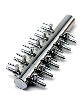 Robinet metal 12 voies pour tuyau 4/6 mm