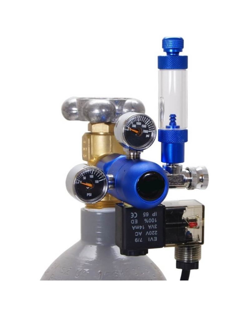 Detendeur CO2 tout-en-un avec electrovanne et compte-bulles