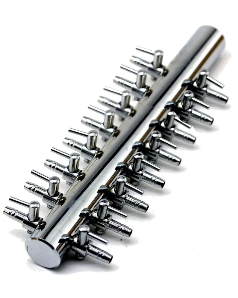 Robinet metal 20 voies pour tuyau air 4-6 mm