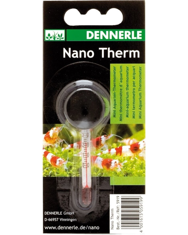 Thermometre Nano 6.5 cm avec ventouse pour mini aquarium