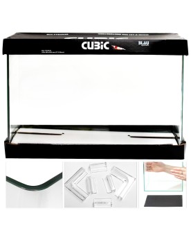 Aquarium Cubic Blau verre float coins arrondis