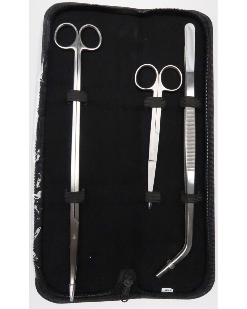 Set 3 outils en inox avec pochette