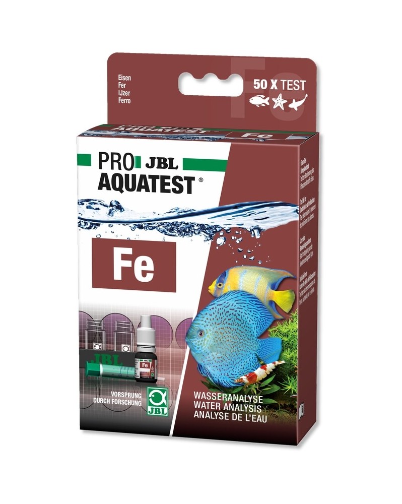 Boite JBL PROAQUATEST Fe test fer pour aquarium et bassin