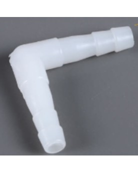 Raccord coude plastique blanc 4/6 mm