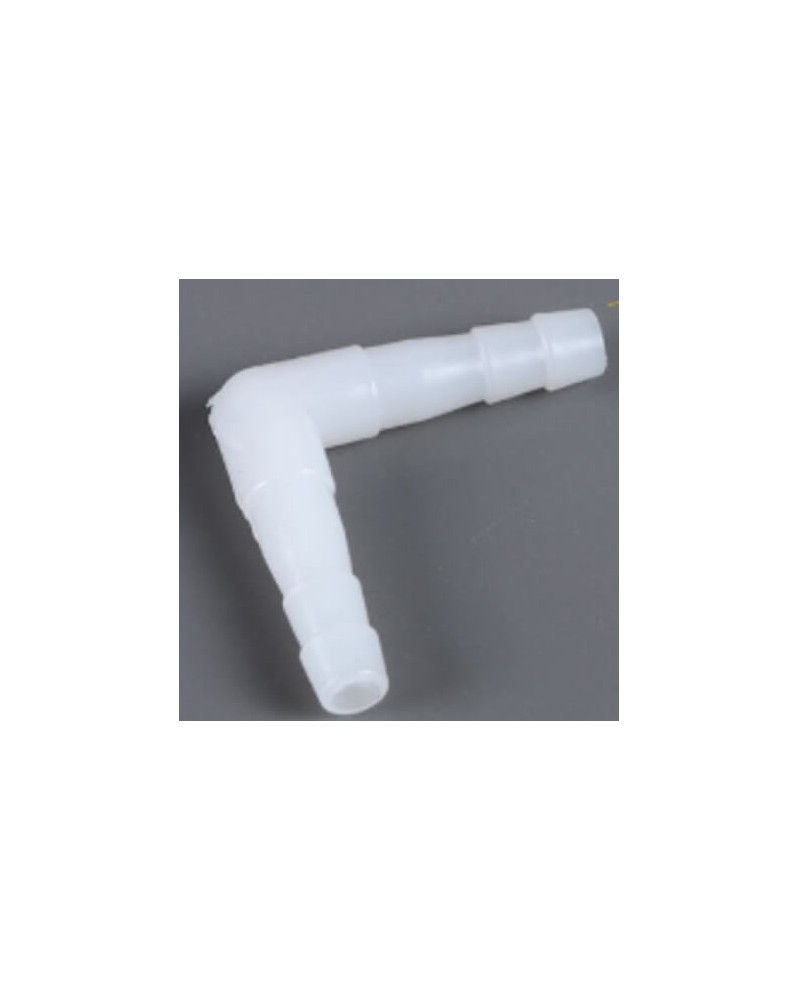 Raccord coude plastique blanc 4/6 mm