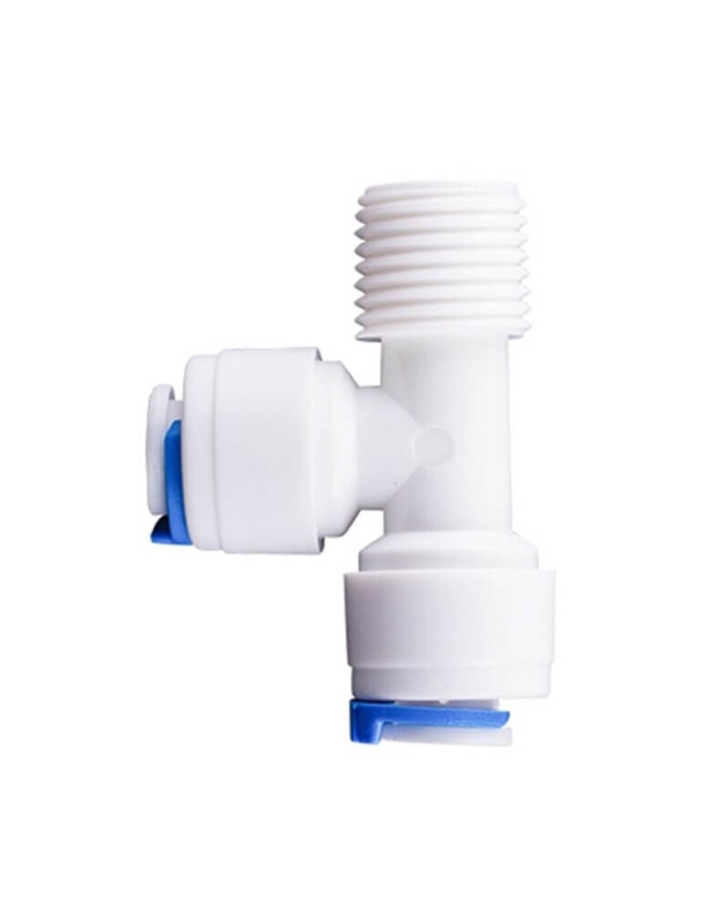 Connecteur T pour tuyaux osmoseur 1/4 Quick Connector filete
