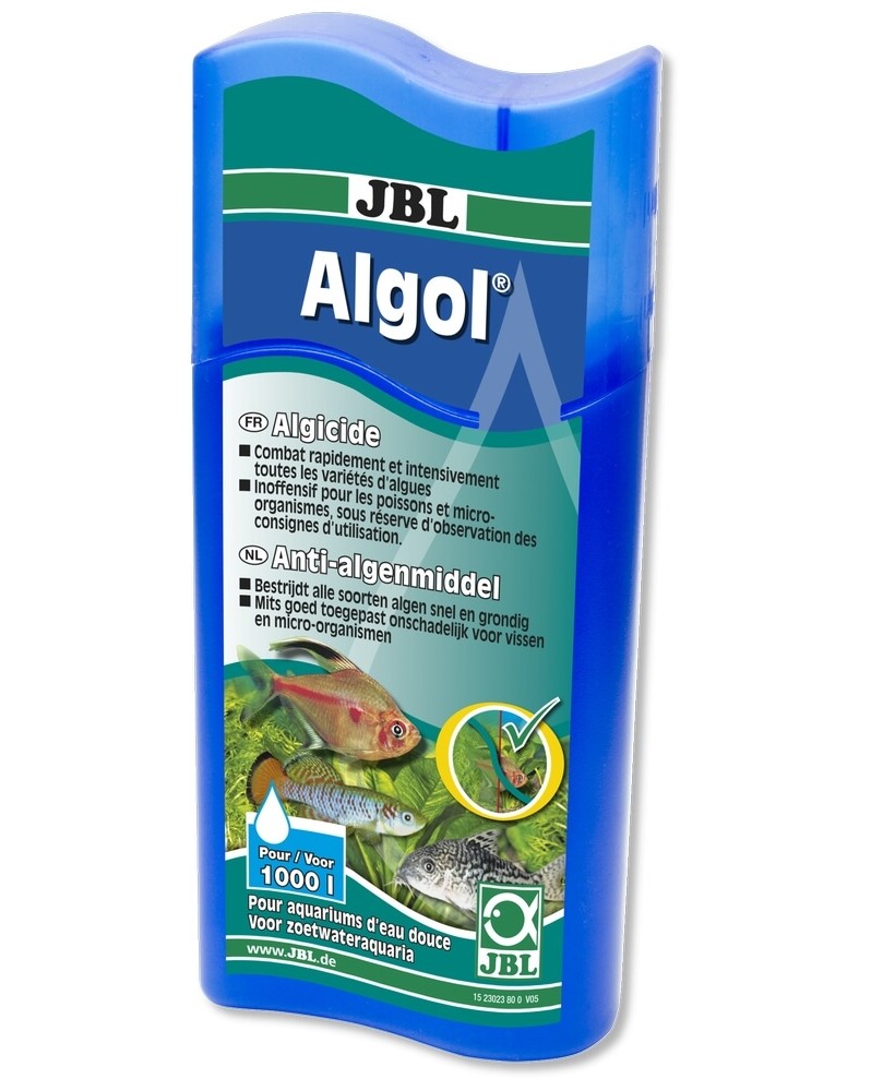 Flacon conditionneur anti algues pour aquarium eau douce