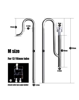 Pipes inox In Out et Skimmer rotatif 12 16 mm 16 22 mm